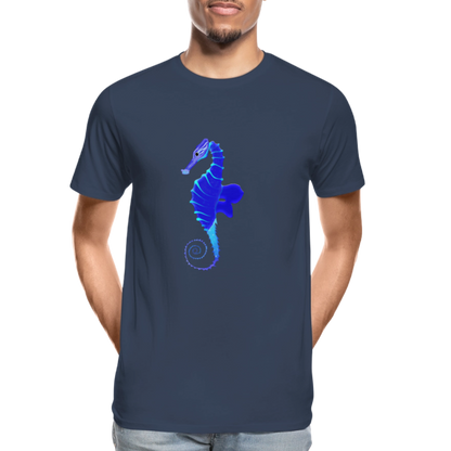 Seahorse Men’s Premium Organic  Cotton T-Shirt - navy