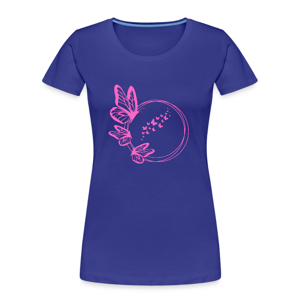 Pink butterflies women’s organic cotton T-Shirt - royal blue