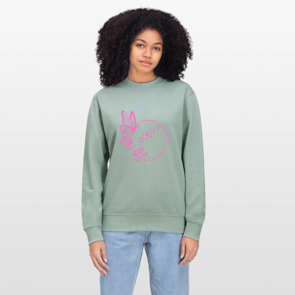 Butterflies women's organic cotton sweatshirt - aloe
