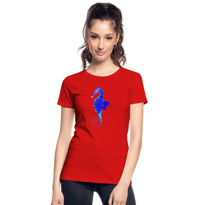 Seahorse Women’s organic cotton T-Shirt - red