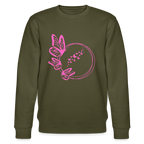 Butterflies women's organic cotton sweatshirt - khaki