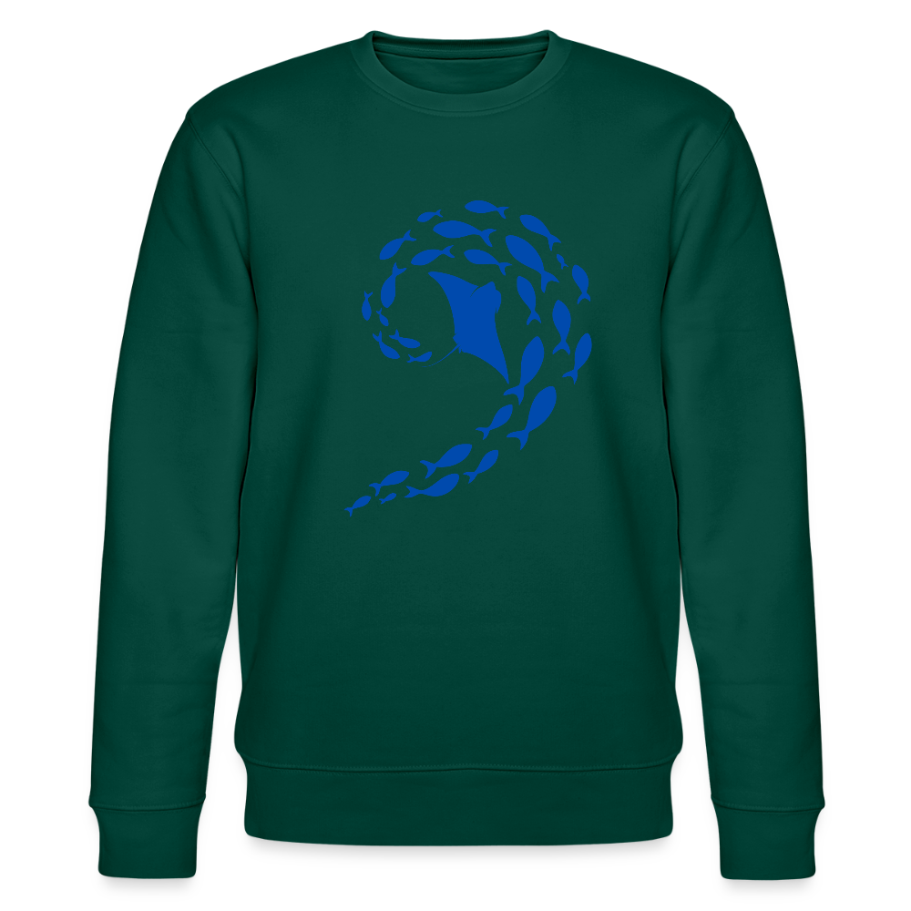 Ocean dance organic cotton men's sweatshirt - forest