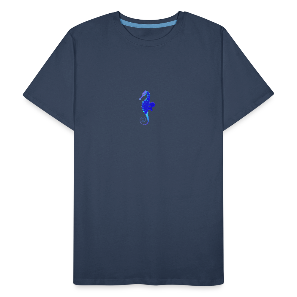Seahorse minimalist men’s organic  cotton T-Shirt - navy