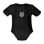 Wolf minimalist Organic Short-sleeved Baby Bodysuit - black