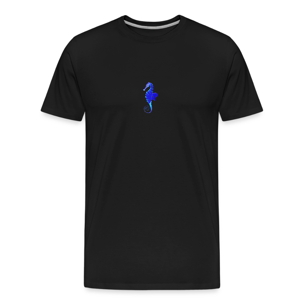 Seahorse minimalist men’s organic  cotton T-Shirt - black