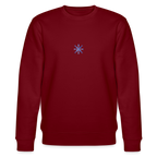 Snowflake organic cotton women's sweatshirt - burgundy