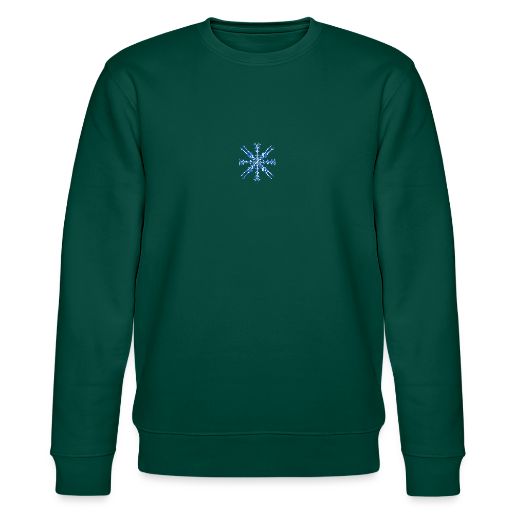 Snowflake organic cotton men's sweatshirt - forest
