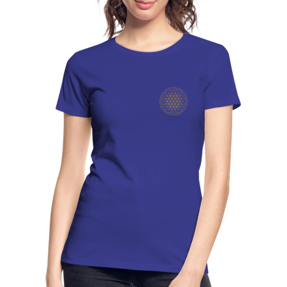 Golden Flower of Life Women’s Premium Organic Cotton T-Shirt - royal blue
