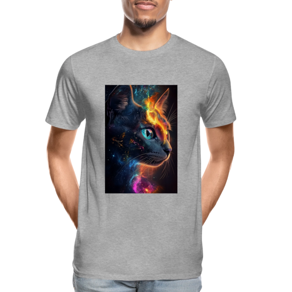 Cat men’s organic cotton T-Shirt - heather grey