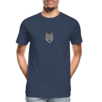 Wolf minimalist men’s  organic cotton T-Shirt - navy