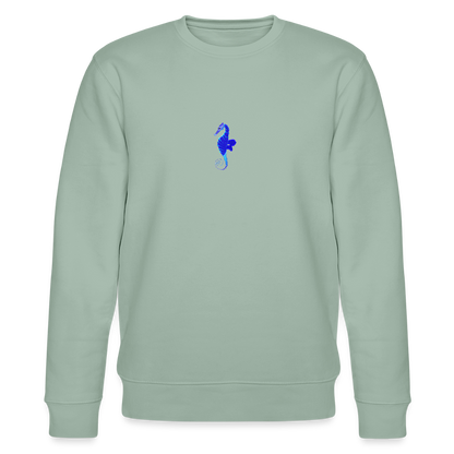 Seahorse minimalist organic cotton men's sweatshirt - aloe