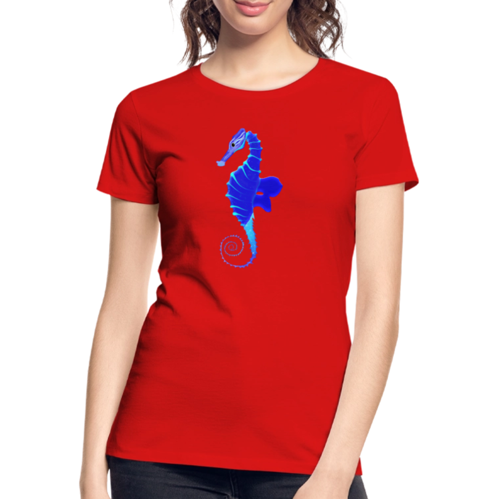 Seahorse Women’s organic cotton T-Shirt - red