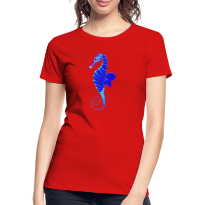 Seahorse Women’s organic cotton T-Shirt - red