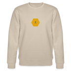 Bee & honeycomb organic cotton women's sweatshirt - beige