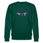 Pink Hummingbirds & Rose women's Organic cotton Sweatshirt - forest