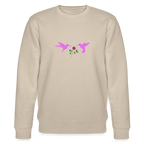 Pink Hummingbirds & Rose women's Organic cotton Sweatshirt - beige