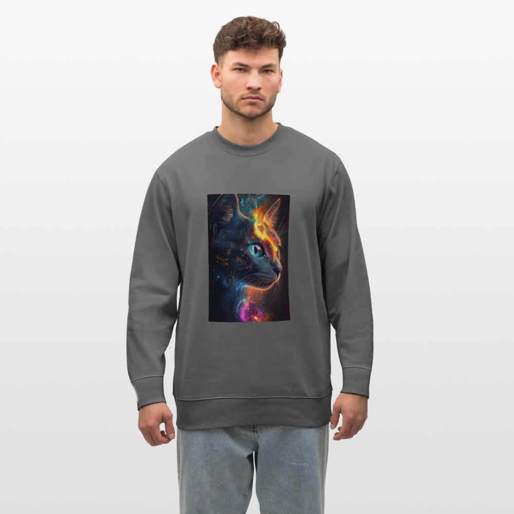 Cat men's organic cotton sweatshirt - anthracite