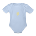 Atom Organic cotton short-sleeved Baby Bodysuit - sky
