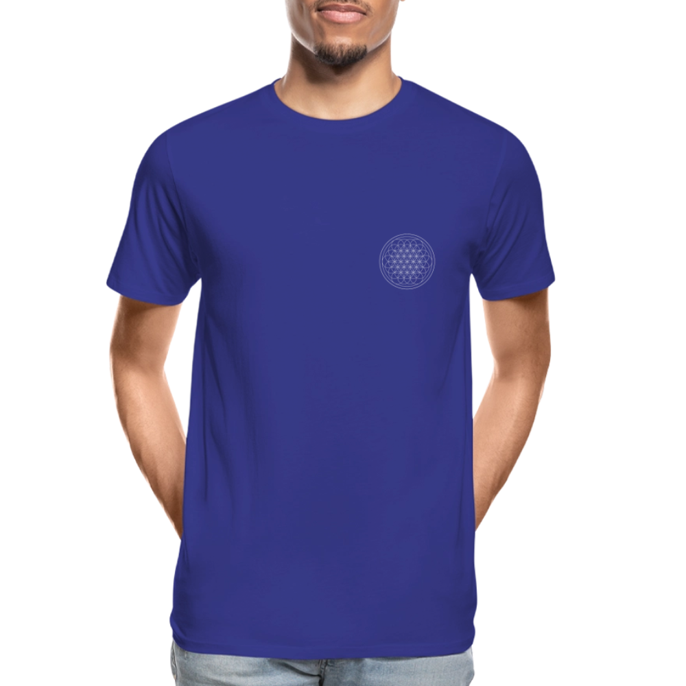 White flower of life men’s organic cotton T-Shirt - royal blue