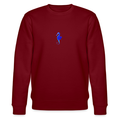 Seahorse minimalist organic cotton men's sweatshirt - burgundy