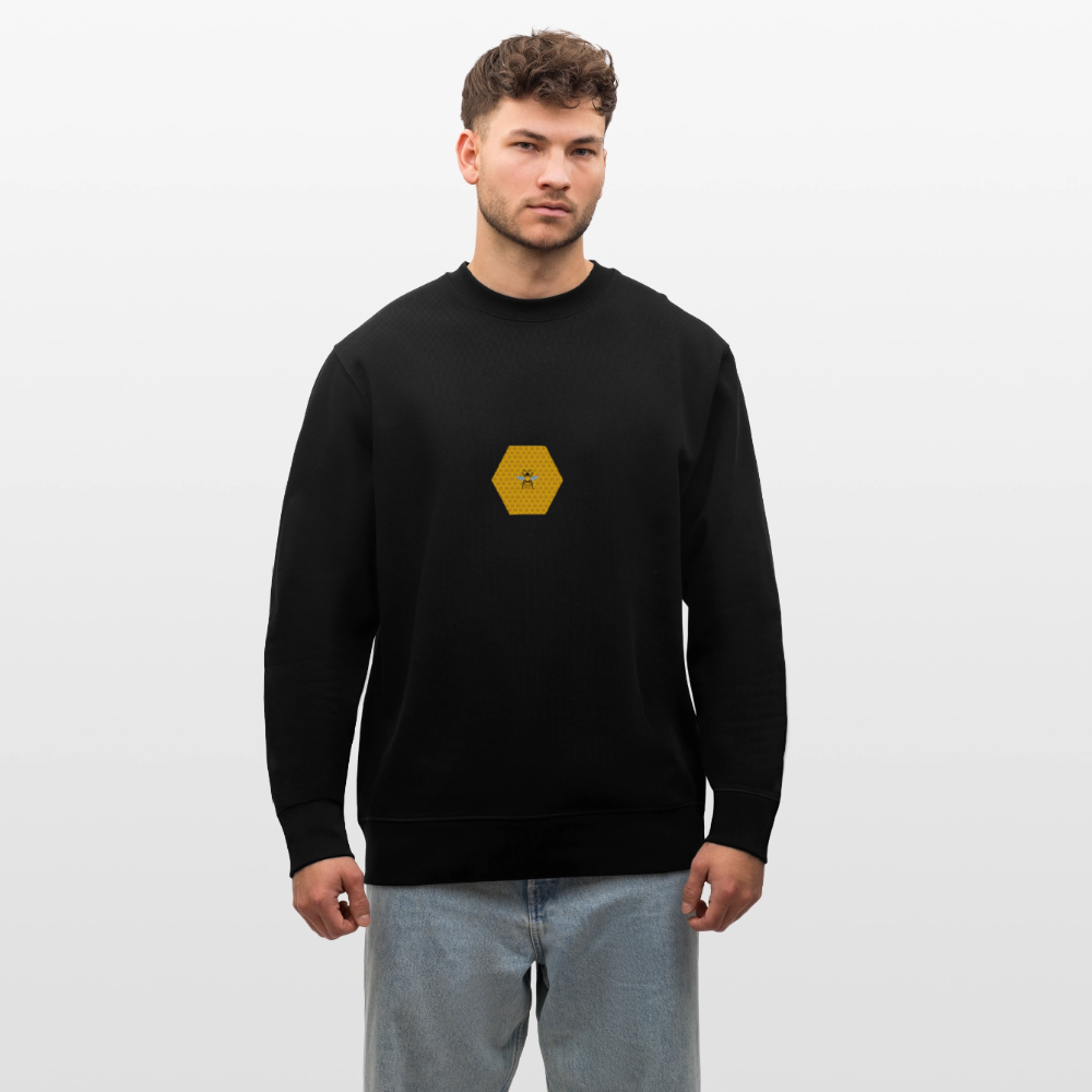 Bee & honeycomb organic cotton men's sweatshirt - black
