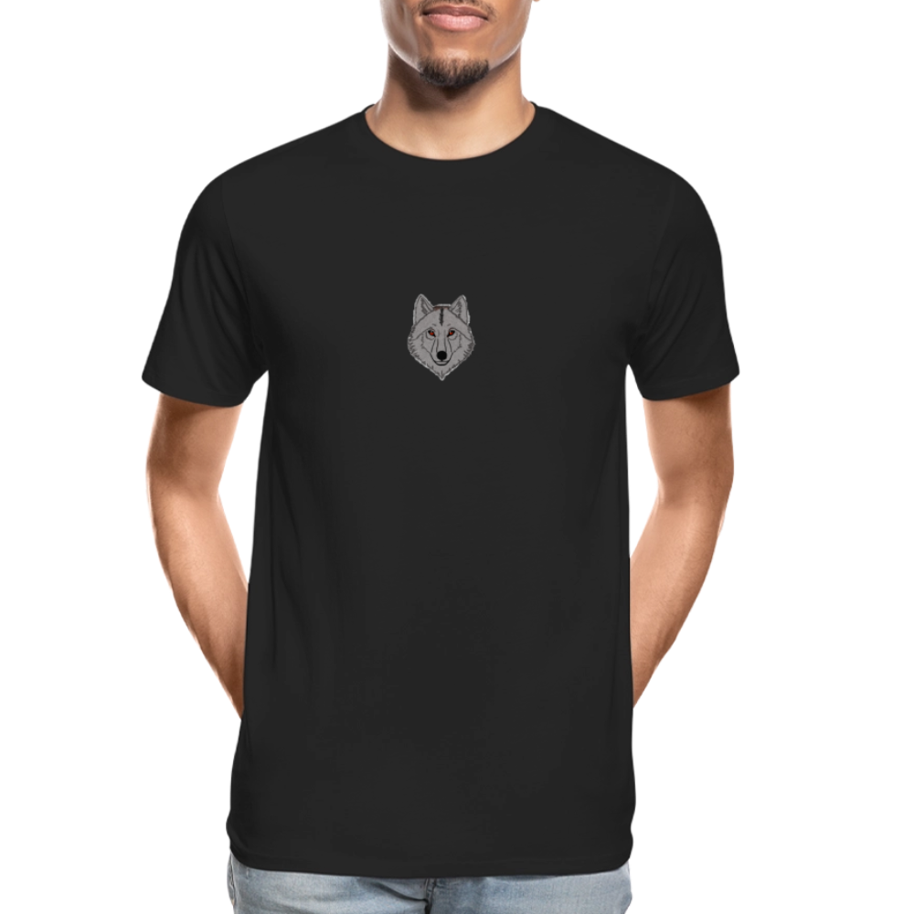 Wolf minimalist men’s  organic cotton T-Shirt - black
