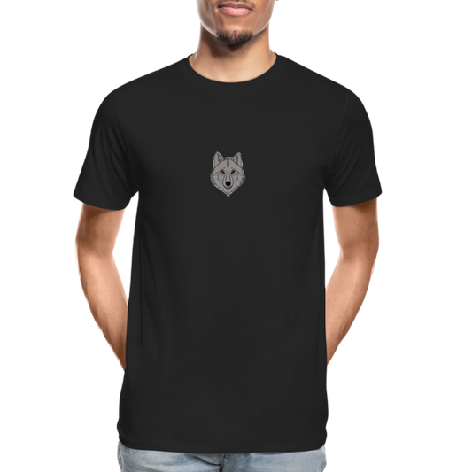 Wolf minimalist men’s  organic cotton T-Shirt - black