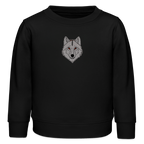Wolf minimalist organic cotton Kids’ Sweatshirt - black