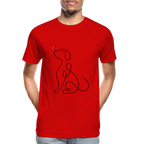 Dog men’s organic cotton T-Shirt - red