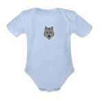 Wolf minimalist Organic Short-sleeved Baby Bodysuit - sky