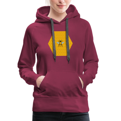 Bee & Honeycomb women’s premium hoodie - bordeaux