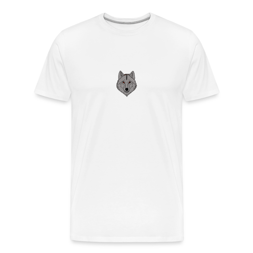 Wolf minimalist men’s  organic cotton T-Shirt - white