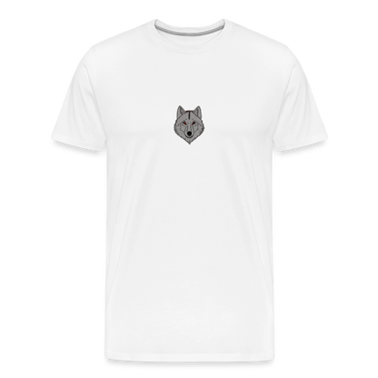 Wolf minimalist men’s  organic cotton T-Shirt - white