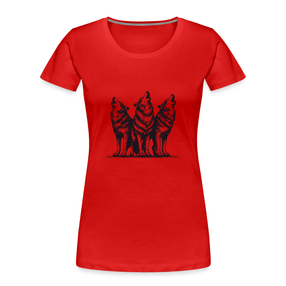Wolves women’s Organic cotton T-Shirt - red