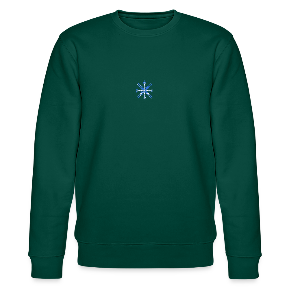 Snowflake organic cotton women's sweatshirt - forest