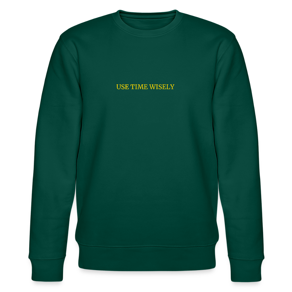 TIME quote organic cotton women's sweatshirt - forest