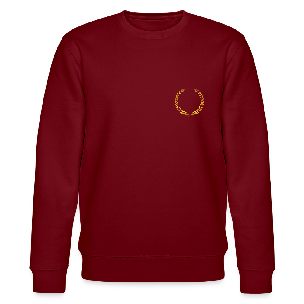 Golden laurels organic cotton men's sweatshirt - burgundy