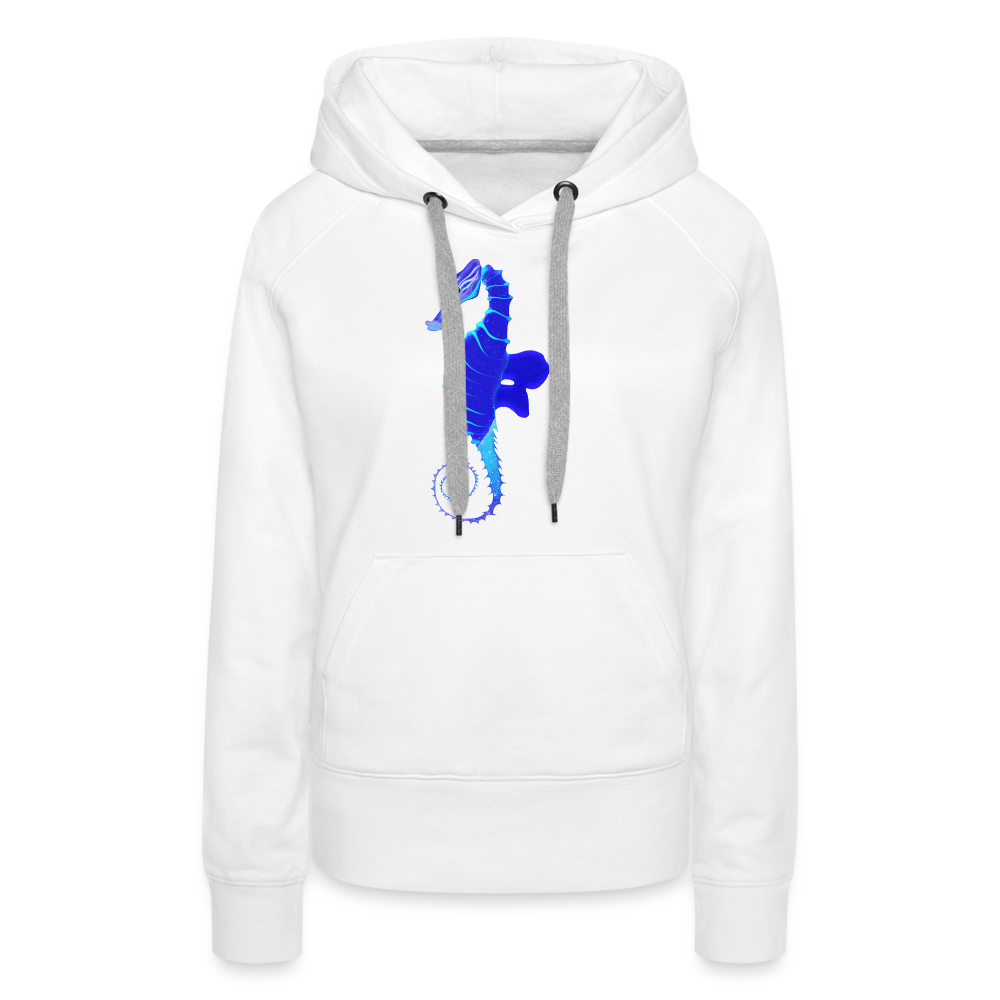 Blue Seahorse Women’s Premium Hoodie - white