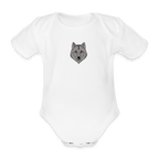 Wolf minimalist Organic Short-sleeved Baby Bodysuit - white
