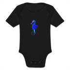 Seahorse Organic cotton short-sleeved Baby Bodysuit - black