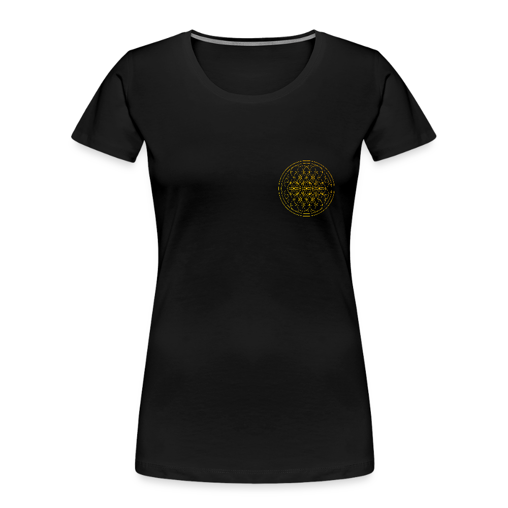 Golden Flower of Life Women’s Premium Organic Cotton T-Shirt - black