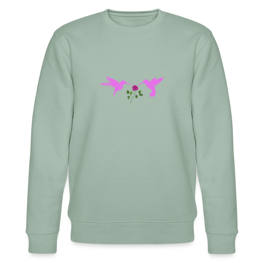 Pink Hummingbirds & Rose women's Organic cotton Sweatshirt - aloe