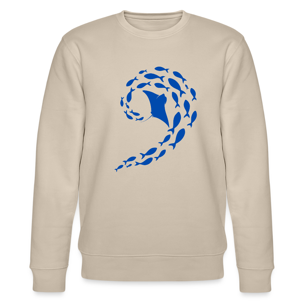 Ocean dance organic cotton men's sweatshirt - beige