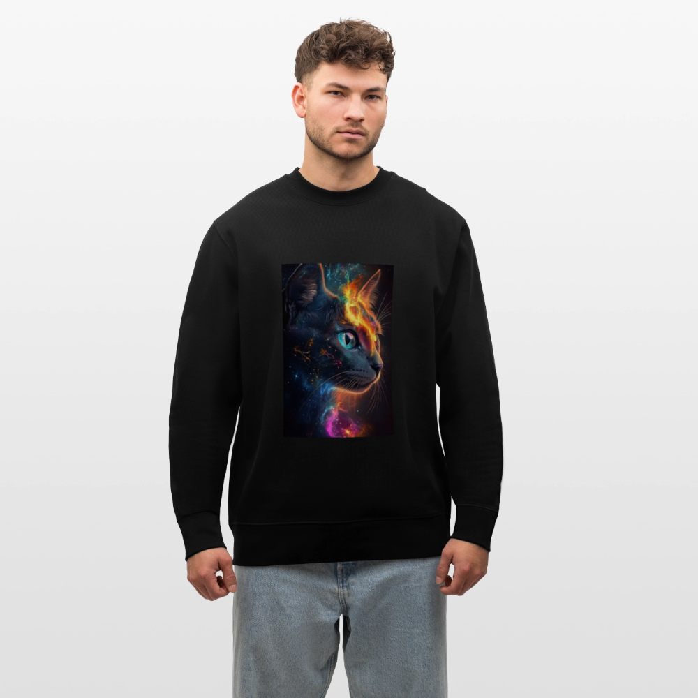 Cat men's organic cotton sweatshirt - black