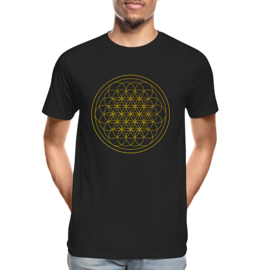 Flower of Life Men’s Premium Organic  Cotton T-Shirt - black