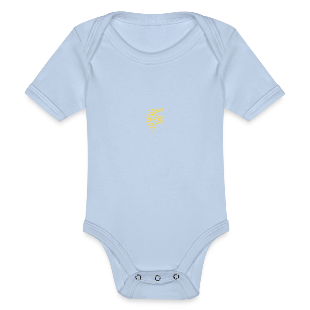 Atom Organic cotton short-sleeved Baby Bodysuit - sky