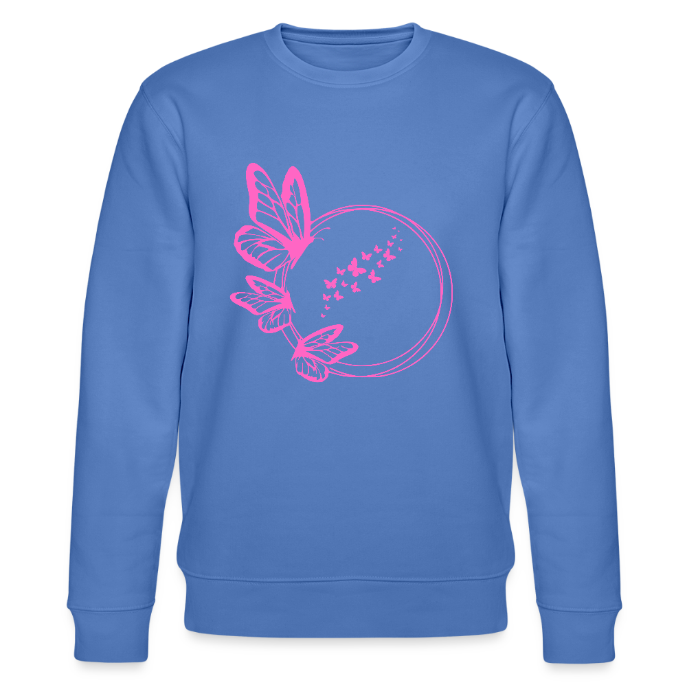 Butterflies women's organic cotton sweatshirt - bright blue