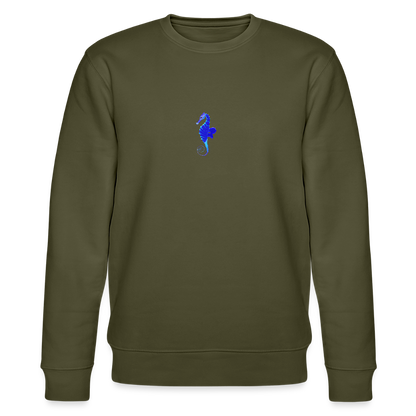 Seahorse minimalist organic cotton men's sweatshirt - khaki