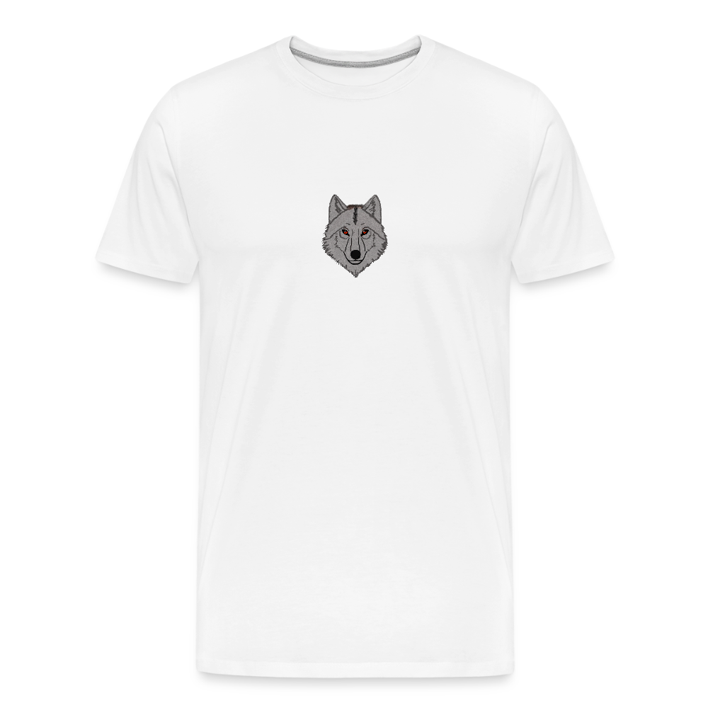 Wolf minimalist men’s  organic cotton T-Shirt - white