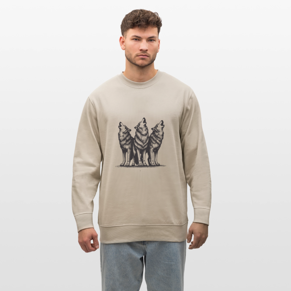 Wolves men's organic cotton sweatshirt - beige